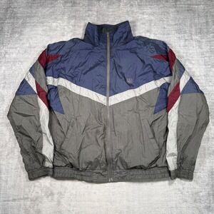 USA Olympic Jacket Mens Medium Blue Colorblock Vintage 90s Windbreaker Jc penny